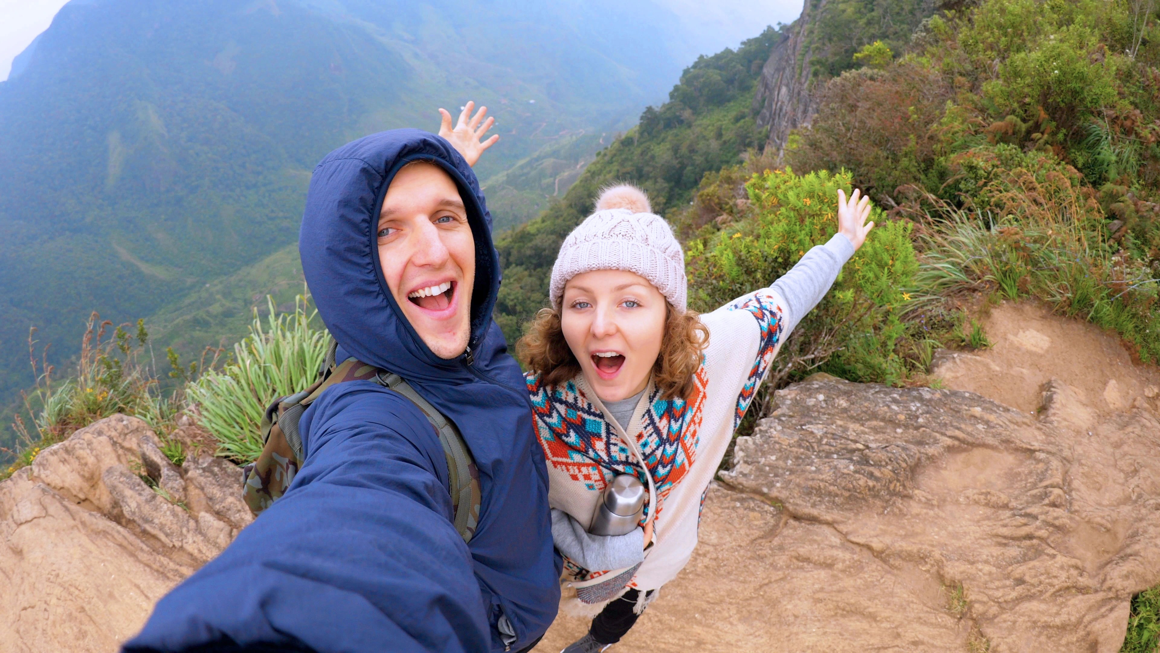 Couple on mountain hike